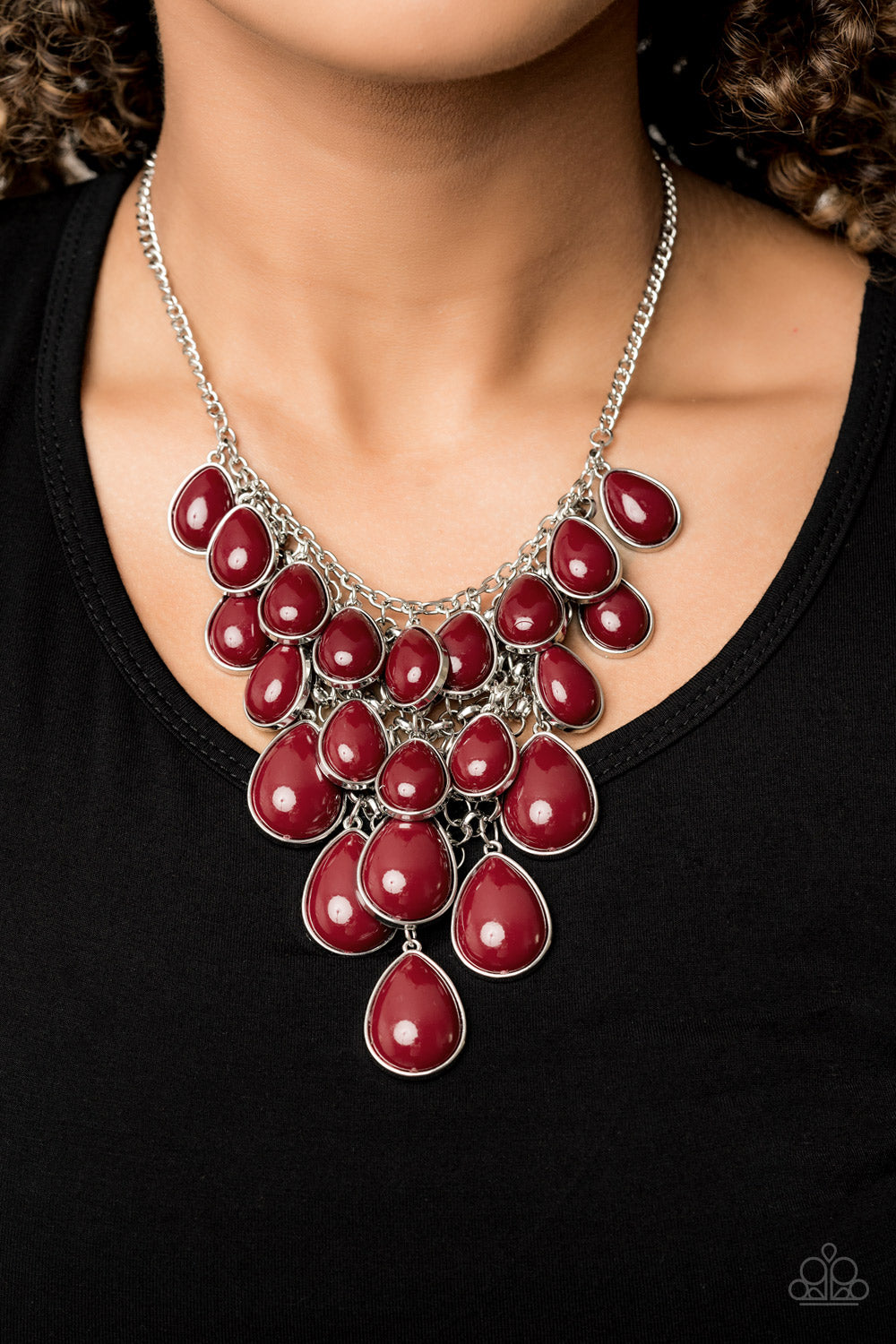 Shop Til You TEARDROP Red Necklace